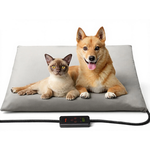 Toozey Large Heated Pet Mat 35x24 in  Waterproof, Chew Resistant, 6 Temp Settings with Timer, Indoor Use for Dogs and Cats