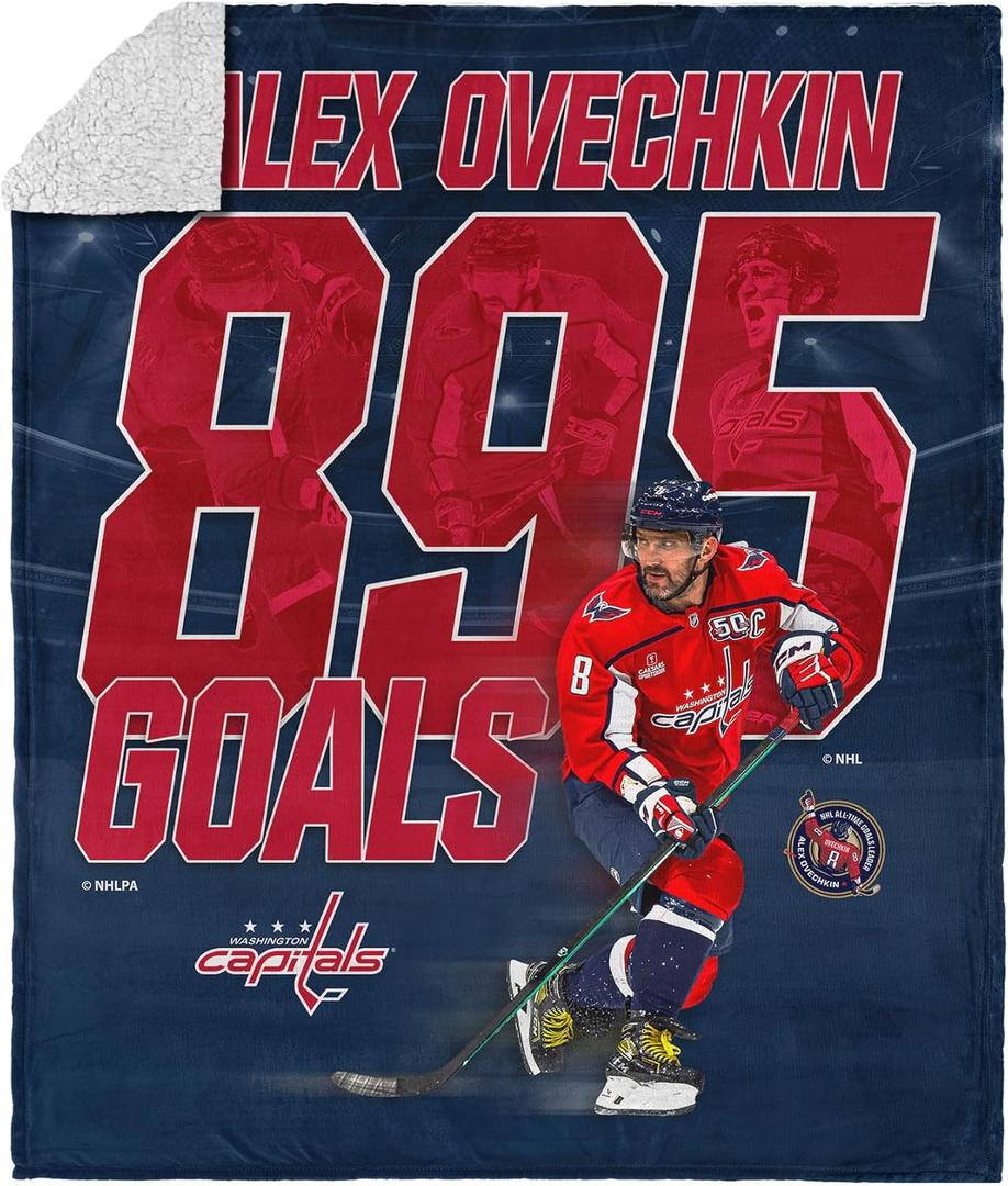 Northwest NHL Washington Capitals Alex Ovechkin 50"x60" Silk Touch Sherpa Throw Blanket