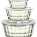 Taiuloo 3-Piece Salad Bowls with Lids, BPA Free Plastic Meal Prep Containers To Go for Lunch, Kitchen Food Storage & Serving Bowls for Salad, Snack, Fruit, Veggie, Green