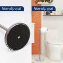 NearMoon Bath Toilet Paper Holder Stand- Modern Tissue Roll Holder Freestanding with Balanced Base, Rustproof Toilet Roll Holder for Bathroom/Kitchen Countertop (Brushed Nickel, Stainless Steel Base)