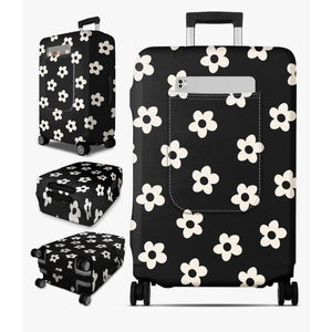 Slohif Luggage Cover for Suitcase Tsa Approved Protector - Luggage Sleeve Large Suit Case Cover Travel Stretch Baggage Case Protective Washable Fit 18-32 Inch Flower, Medium