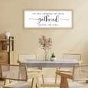 YWJKWLGS Dining Room Wall Decor Art 32x12 Inch Kitchen Sign The Best Memories Are Made Gathered Around The Table Large Rustic Farmhouse Wooden Framed Wall Hanging (Wood)