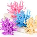 TOPZEA 4 Pack Artificial Aquarium Coral Decor, Plastic Faux Coral Reef Decorative Cute Fish Tank Decorations, Under the Sea Centerpiece Realistic Ocean Plant Ornaments for Party, Living Room