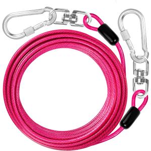 jenico Dog Tie Out Cable: 10 ft Dog Lead for Yard - Heavy Duty Chain Leash Outside for Small Large Dogs Up to 500 lbs - Outdoor Dog Runner Tether