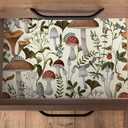 HAOKHOME Boho Peel and Stick Wallpaper Mushroom Forest Removable Stick on Contact Paper for Kitchen Bathroom Beige/Brown/Green17.3in x 32.8ft
