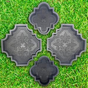 4 pcs Beautiful Plastic Pathmaker Concrete Molds - Big Plastic Brick Molds for Cement Stepping Stone Forms