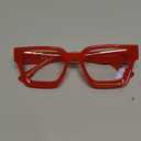 livho Oversized up to 99% Blue Light Blocking Glasses for Woman - Rectangle Fashion Glasses for Computer, Chic Preppy Frame (Coral Red)