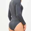 DAVID ARCHY Women's Long Sleeve Modal Soft Bodysuit Going Out Tops for Women (Gray, S)
