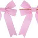 2 x 12 Pcs Baby Pink Velvet Ribbon Bow Christmas Wreath Bows for Garland Gift Wrapping Indoor Outdoor Christmas Parties Decorations (Baby Pink, 12)