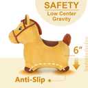 iPlay, iLearn Bouncy Pals Hopping Horse, Toddler Girl Boy Inflatable Bouncing Animal Hopper Toy, Outdoor Indoor Plush Ride on Bouncer, Baby Birthday Gift 18 Month 2 3 4 Year Old Kid - Horse