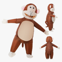 Deekin Monkey Costume Inflatable Adult 5-6 ft Monkey Costume Full Body Air Blow Costumes for Halloween Parties
