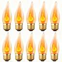 Meonum 10Pack Upgraded Flame Light Bulbs, E26 Flickering Fire Light Bulbs Flame Candle for Halloween Christmas Party Patio Porch Home Indoor & Outdoor Decorations