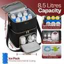 Castal Diaper Tote Bag for Working Mom with Ice PackLarge Travel Diaper Bag Tote Holds 6 Milk Bottles with Elastic StrapFits Most PumpsBlack