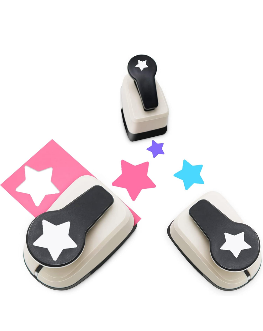 Star Hole Punch, Star Punch, Star Paper Punch, Star Hole Puncher, Star Puncher for Crafts, Star Lever Punch, 1 inch Craft Punch, 5/8 inch Hole Punch Shape, 3/8 inch Paper Punch for Crafting