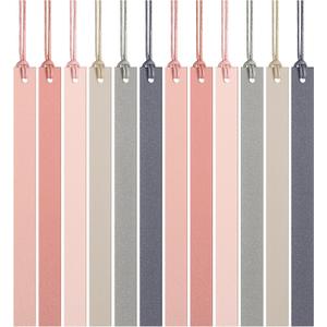 Kosiz 12 Pcs Leather Bookmarks Colorful Engravable Blank Leather Bookmarks Back to School Gifts for Men Women Teachers Students Book Lovers Reading Supplies (Pink)