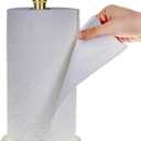 Gold Paper Towel Holder Countertop, Standing Paper Towel Roll Holder for Kitchen Bathroom, with Weighted Base for One-Handed Operation (Gold)
