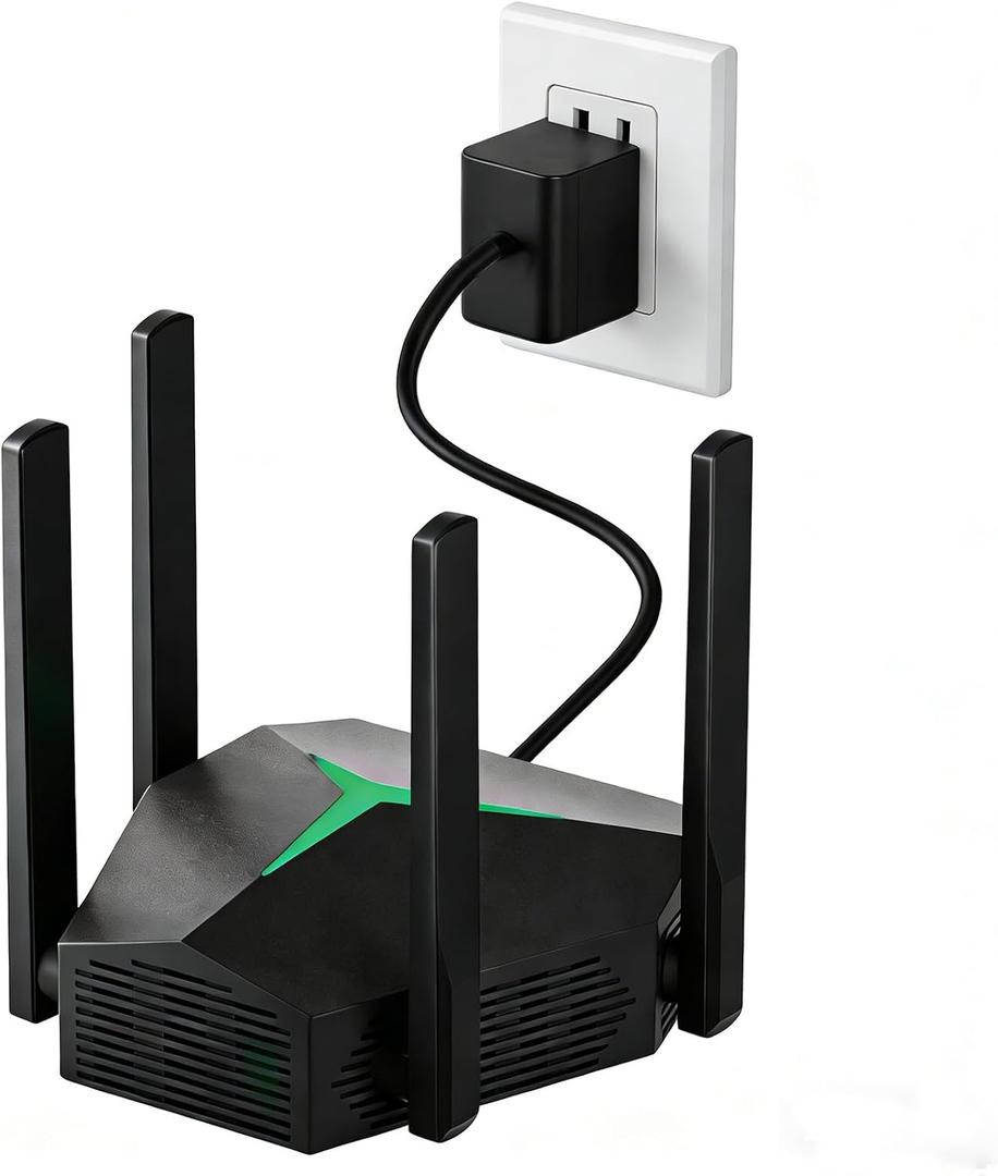 NPET AC1200 WiFi Extender Dual Band, 1200Mbps Wireless Signal Booster for Home, 7000 Sq.ft Coverage, 32 Devices, USB-C & 2 Ethernet Ports, Black