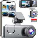 3 Channel Dash Cam Front and Rear Inside, Bulit a 32GB Card, Dash Camera for Cars,4K Full HD 2.0'' IPS Screen Dashcam with G-Sensor, IR Night Vision, WDR, Loop Recording, 24H Parking Mode
