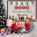 Christmas Fireplace Bulletin Board Set Cozy Christmas Vibes Classroom Decorations Colorful Banner Snowflakes Xmas Tree Gifts Snow Globe Cutouts with Buffalo Plaid Borders for Holiday Display