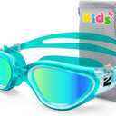 ZIONOR Kids Swim Goggles, G1MINI SE Anti-Fog Swimming Goggles for Kid Child 6-14, B3 (Mirrored Gold Lens - Greenclear)