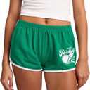 Pickleball Embroidered Graphic Women's Green Dolphin Shorts (Green, M)