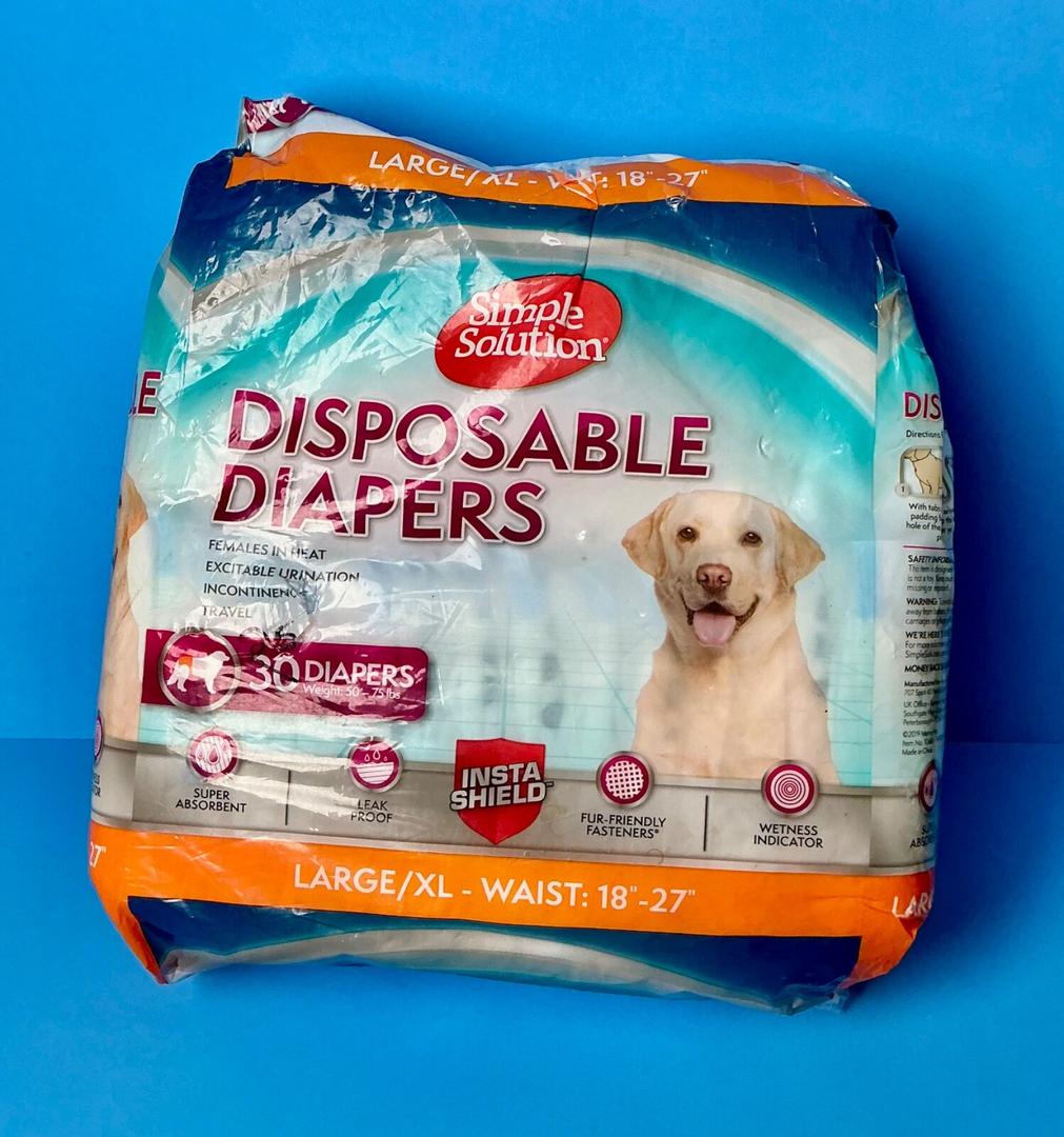 Simple Solution Dog Disposable Diaper For Female Dogs Size Large/XL 25 Count