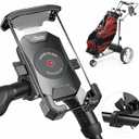 Roykaw Golf Push Cart Phone Holder Mount Compatible with Caddytek,Clicgear,Sun Mountain,Rovic, Caddy, Bag Boy,Golf Push Cart Accessories for Cell Phones,Full Silicone Protection/ 360Rotatable