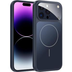 TOBOVON for iPhone 14 Pro Max Case with Camera Lens Protector, Compatible with MagSafe, Slim Matte Magnetic Shockproof Phone Cover for iPhone14 ProMax, Blue