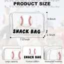 Goroovr 12 Pcs Baseball Snack Bags with Handles Zipper Reusable Sealed Stand-Up Goody Bags Clear PVC Waterproof Baseball party favors for Team Practice/Game Day, Gifts for Baseball Lovers, Players, 12 Count