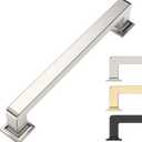 9BUILD 6 Pack 5 Inch Kitchen Cabinet Handles - Brushed Satin Nickel Cabinet Pulls - Cupboard Handles (5"/128MM Hole Center)