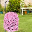 2 Pcs UV Resistant Artificial Flowers for Outdoors, Realistic Faux Silk Bougainvillea Flowers, Fake Hanging Plants for Porch Patio Balcony Decoration (Pink)