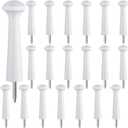 20 Pieces Wooden Shaker Peg Screw-on Pegs 2.9 Inch Long Unfinished Wood Shaker Racks for Hanging Clothes Hats Towel and More DIY Paint Color (White)