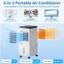 Portable Air Conditioners, Swamp Cooler Portable AC Unit for Home Use, Windowless Evaporative Air Cooler with 2.6 Ga Removable Water Tank, Fast Cooling Portable AC for Room, Bedroom, Office