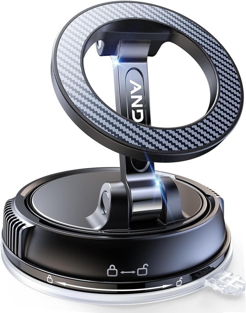 Car Phone Holder for Magsafe [78+LBS Strongest Suction & 2400gf Strongest Magnetic] 360 Adjustable Car Phone Mount, Phone Holders for Your Car for iPhone 16 Pro Max 15 14 13 12 Plus (Carbon Fiber)
