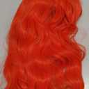 MAGQOO Red Wigs for Women Girls Bright Neon Red Wig with Bangs Long Curly Wavy Wigs Halloween Cosplay Costume Party Wig Synthetic Heat Resistant