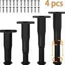Adjustable Bed/Furniture Frame Support Legs,Set of 4 - Universal Replacement Legs for Bed Frame/Furniture/Cabinet, Slat Reinforcement, Height-Adjustable Support for Queen/King/Platform( 8.3"-14.5")