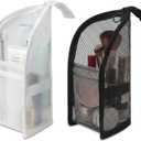 2Pcs Standing Toiletry Bag, Upright Travel Toiletry Bag Waterproof Portable Makeup Cosmetic Bag, Translucent Mesh Travel Bag for Toiletries, Standing Makeup Bag