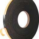 Self Adhesive Foam Tape Weatherstrip 1/2in x 1/16in x 66Ft High Density Foam Insulation Strips Foam Seal Weather Stripping with Strong Adhesive for Door and Window Sound Isolation Soundproofing