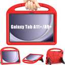 Kids Case for Samsung Galaxy Tab A11+ Plus/A9+ Plus Case for Kids 11 Inch 2025/2024 ReleaseLainergie Lightweight Shockproof Kids Friendly Cover with Handle Stand for Samsung A11+/A9+, Red