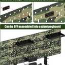 CCCEI Desk Organizer and Storage with Charging Station, Army Green Clamp on Table Pegboard, Gaming Standing Office Supplies Shelf Accessorie, Metal Peg Board Privacy Panels, Gifts for Men, 6FT.