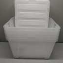IRIS USA 54 Qt Stackable Plastic Storage Bins with Lids, 6 Pack - BPA-Free, Made in USA - See-Through Organizing Solution, Latches, Durable Nestable Containers, Secure Pull Handle - Clear