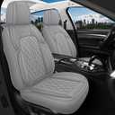Leather Automotive Seat Covers Universal Fit for Cars, SUV, Sedans, Anti-Slip & Breathable (Grey, Full Set) (Front and Rear Seats)