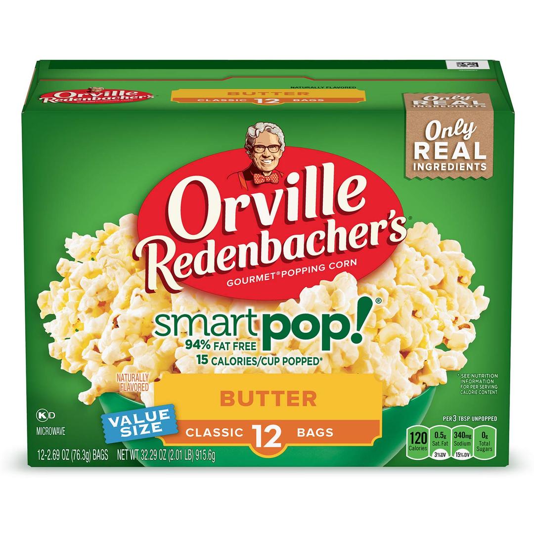 Orville Redenbachers Microwave Popcorn SmartPop! Value Size, Butter Flavor, 2.69 oz., 12-Count, Best By: MAY 30 2026
