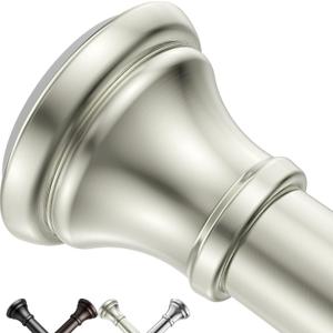 Brushed Nickel Tension Shower Curtain Rod Adjustable 18-69 Inches, Fits 20-68 Inch Spaces (Ideal for 60" Wide Bathrooms), No Drill Rust Resistant Spring Rod for Bathroom