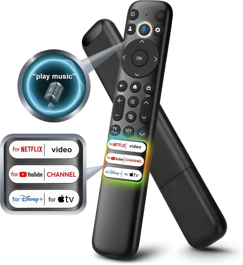 Voice Remote for TCL-Google-TV-Remote Control Replacement,RC813 Compatible with TCL Smart TVs QM8/QM7/S5/S4/S3/Q7/Q6/Q5 Series with Voice Function
