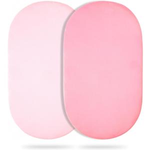 Bassinet Sheets (2-Pack), Soft Breathable Fitted for Bassinet Mattress, Ideal for Boys Girls (Blush&sweet Pink)