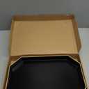 Black Decorative Tray with Handles, Octagon Versatile Serving Tray for Coffee Table, Ottoman, Ideal for Serving, Displaying, Organizing (15.7" x 10.2" x 1.6")