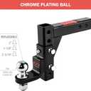 OPENROAD Adjustable Trailer Hitch Ball Mount - Fits 2-Inch Receiver, 2" Tow Balls, 7500lbs, 9-1/2" Drop/ 8-1/4" Rise, Heavy Duty Truck Hitch with Pin Lock