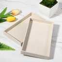 12 Pack 1 Grid Velvet Jewelry Trays, Stackable Jewelry Drawers Organizer Inserts, Beige Jewelry Storage Display Trays for Necklace, Earring, Ring, Bracelet, 8x4.6x0.91 Inches