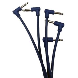 SSMS - Luigis Modular M-PAR Right Angled Eurorack Patch Cables - Package of 5 Blue Cables (60cm)